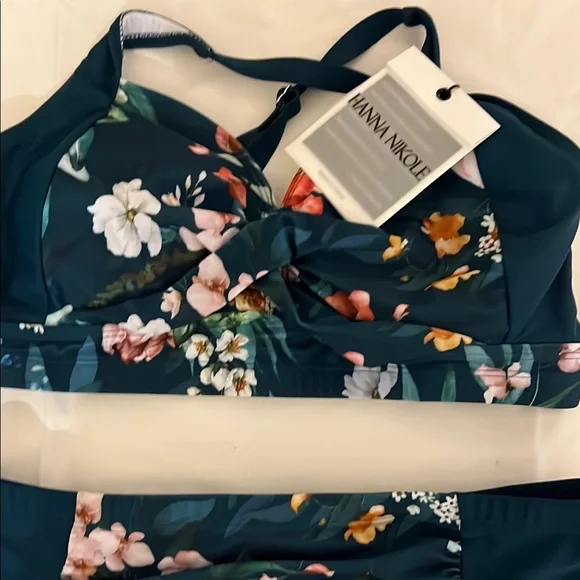 Floral Swim Set - Black and Multicolor - Picture 6 of 7